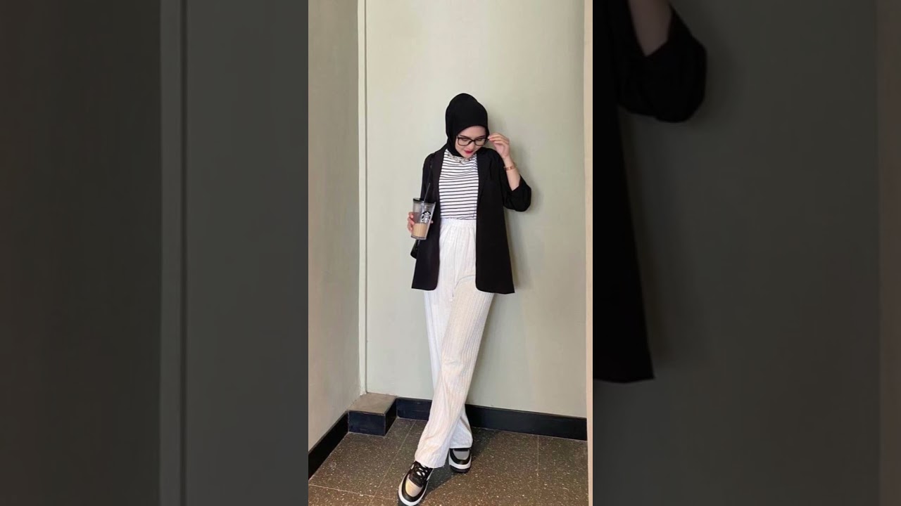 outfit kece cewek mamba 🤍 #ootd #hijab #shortshijab #hijabstyle