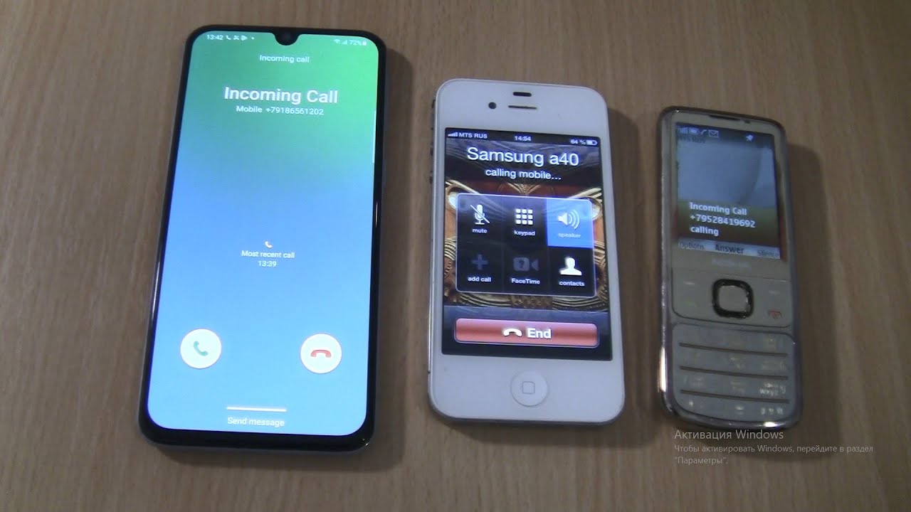 Over the Horizon Incoming call & Outgoing call at the Same Time Samsung Galaxy A40+Nokia 6700+Iphone