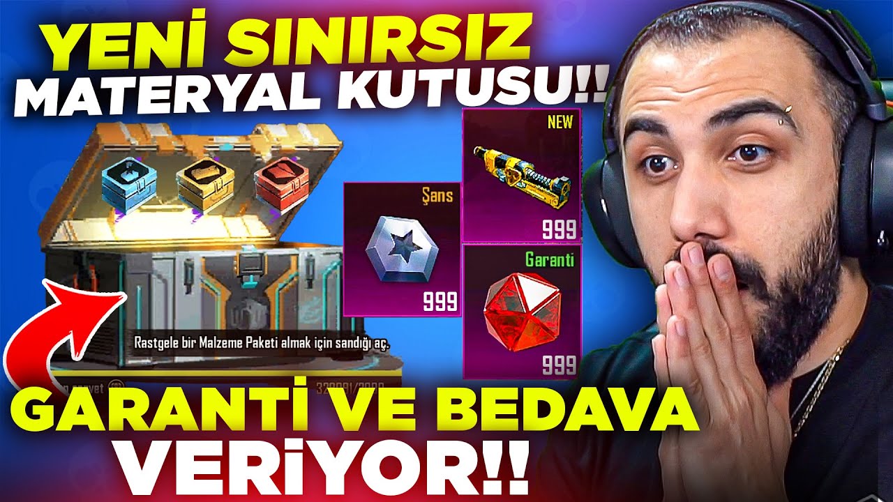 OYUNDA İLK 😱 SINIRSIZ BEDAVA MATERYAL, YILDIZ TAŞI VE DESTANSI AMBLEM VEREN YENİ KUTU | PUBG MOBILE