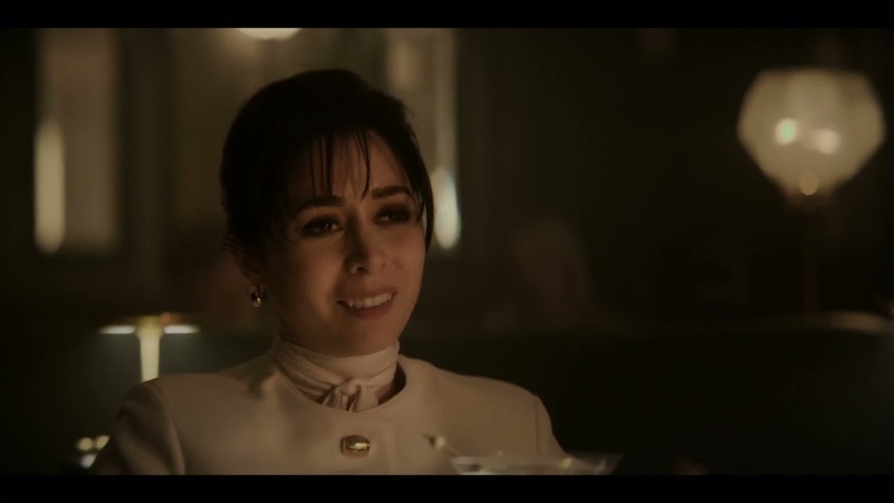 Oz & Sofia in a restaurant while having a conversation The Penguin Season 1 Episode 1