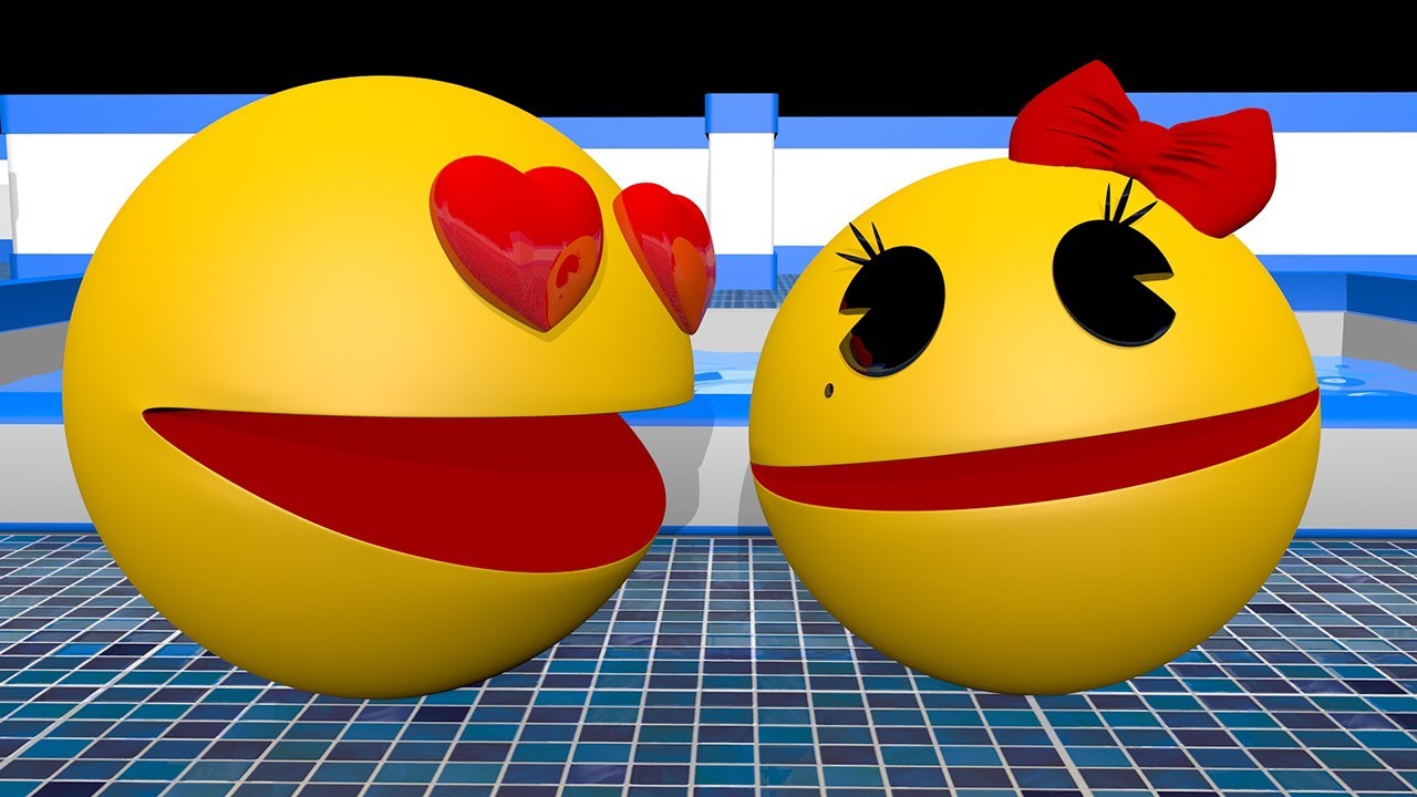 Pacman falls in love with Ms. Pacman
