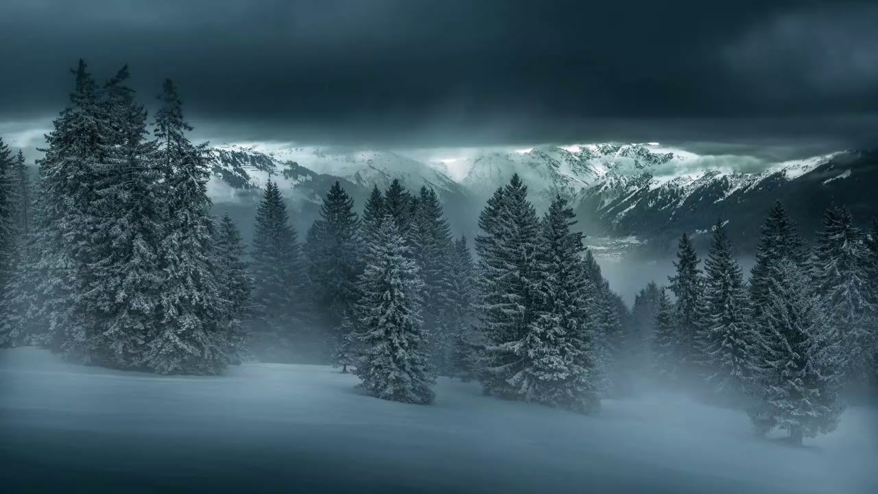 paesaggio innevato fantastico con 9 ore di vento artico e silenzio per dormire subito - ASMR