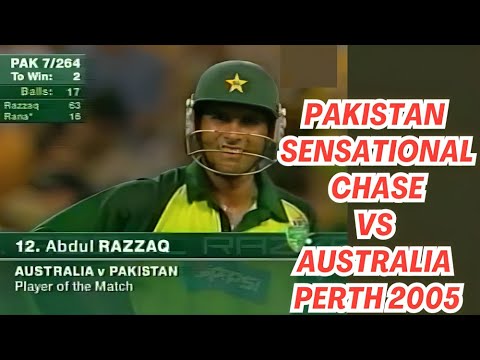 Pakistan Sensational chase against Australia at Perth 2005 | Abdul Razzaq Match Winning Innings |