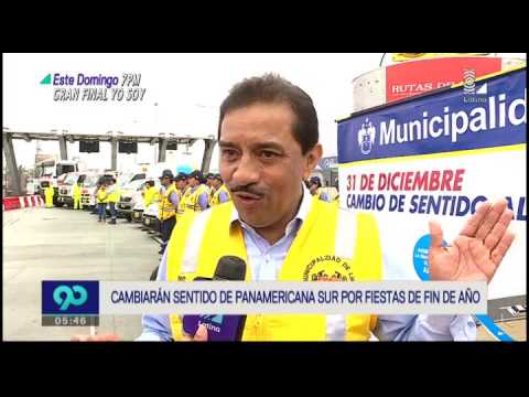 Panamericana Sur cambiará de sentido por Año Nuevo