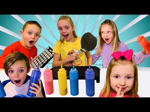 Pancake Art Funny Pause Challenge with Fun Squad!  Jazzy Skye, Jack Skye, Kaden Skye & FabFun!