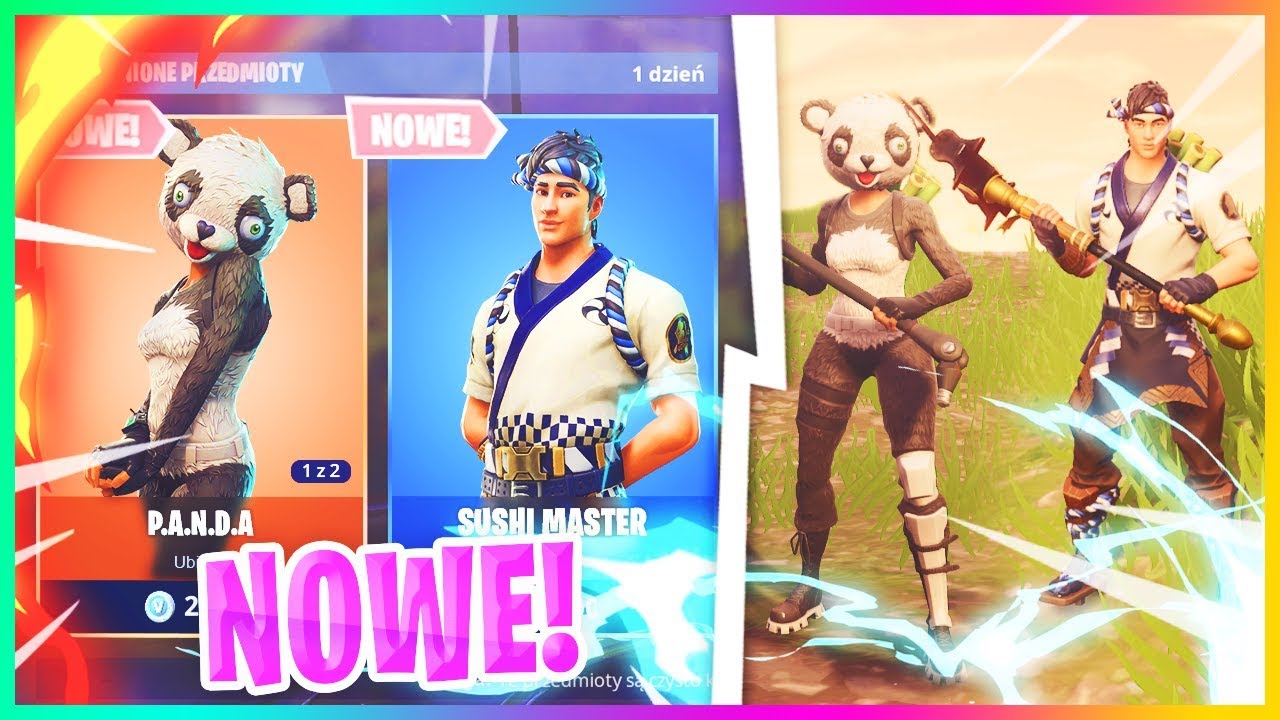 PANDA & MISTRZ SUSHI W GRZE! NOWY ZBIERAK, LOTNIA, SKINY - Fortnite Battle Royale