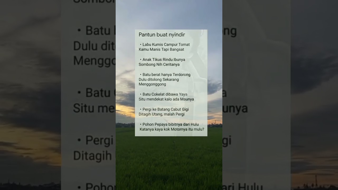 pantun buat nyindir orang yang gak lo suka #shorts #storytime #statuswhatsapp