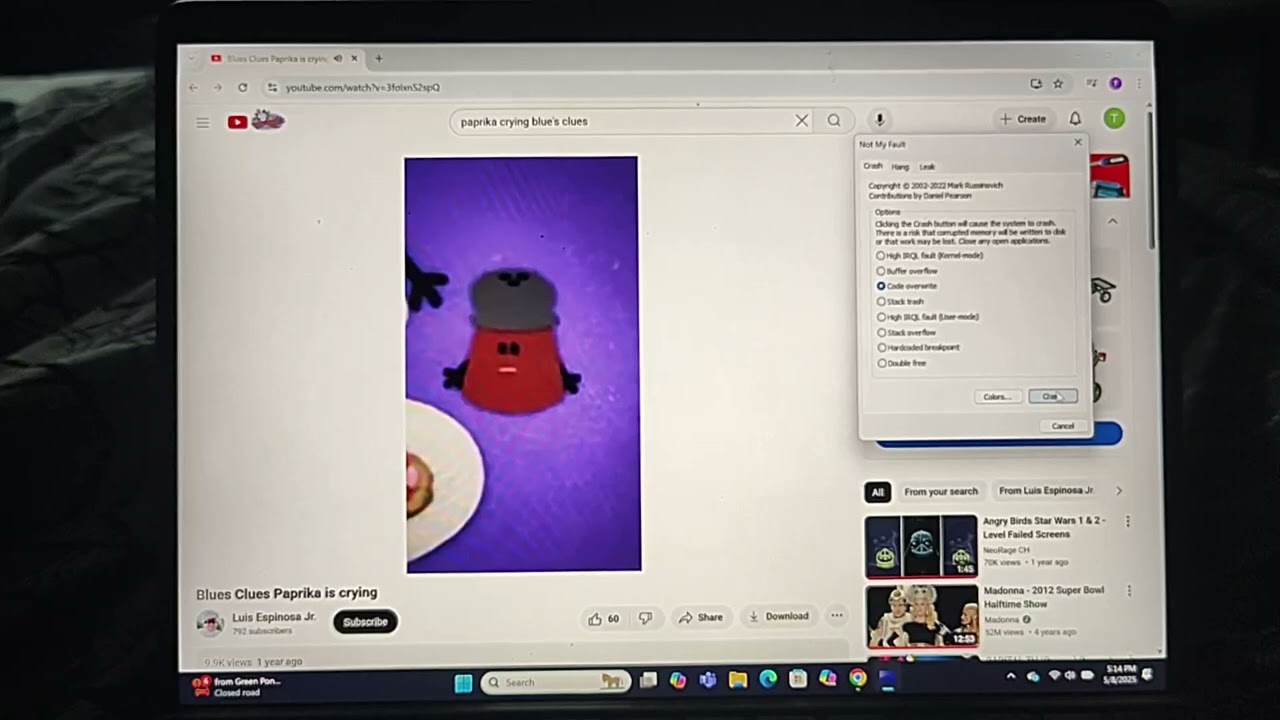 Paprika crying has BSOD (DO NOT BLOCK THIS VIDEO)