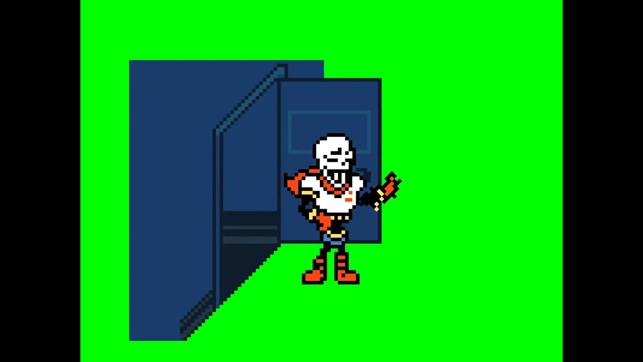Papyrus greets all humans but its in a green screen room