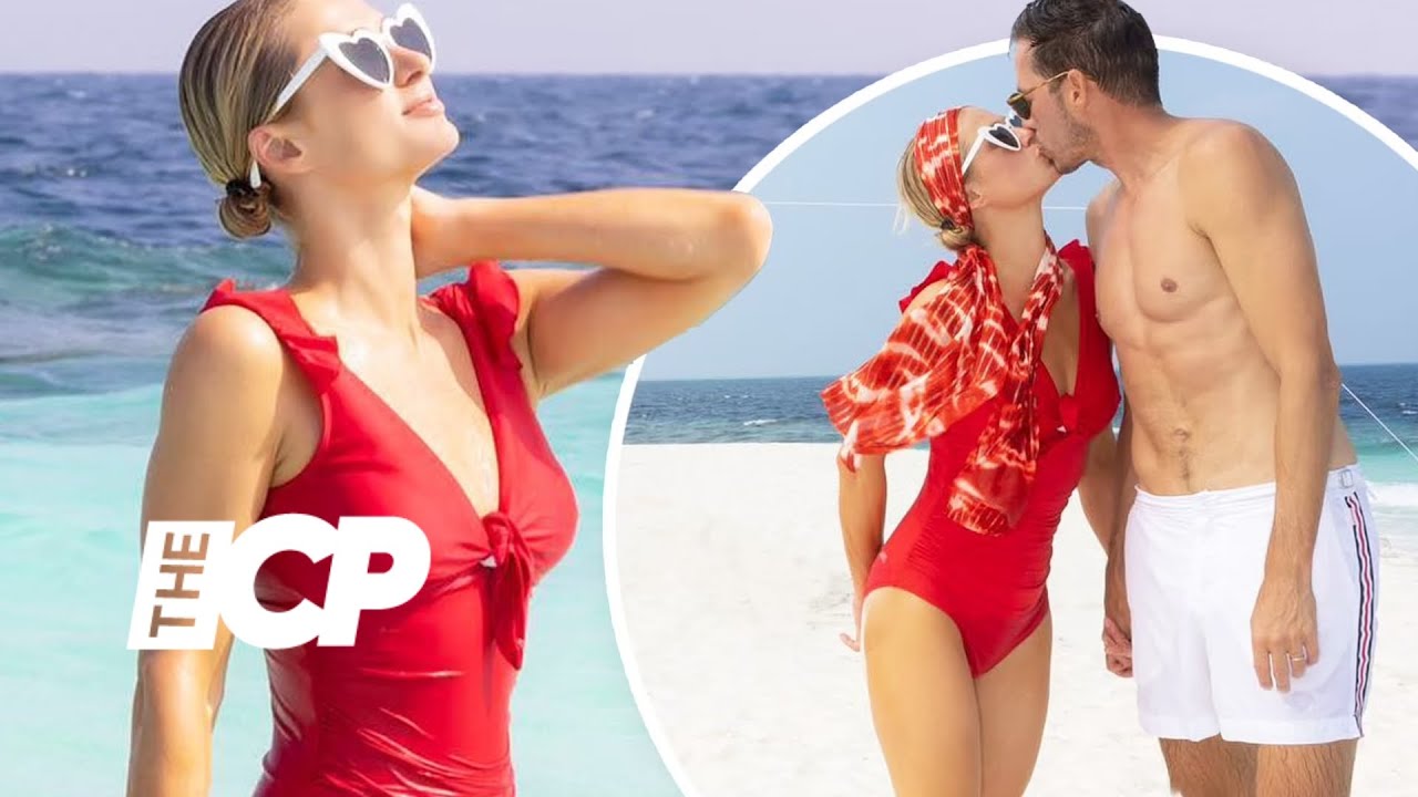 Paris Hilton in red swimsuit enjoys honeymoon in Maldives