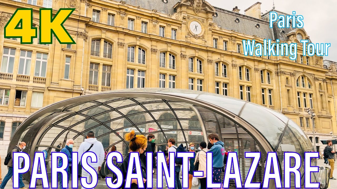 Paris saint lazare ,walking tour around boulevard Haussmann |  Paris 4K 2021  | A Walk In Paris