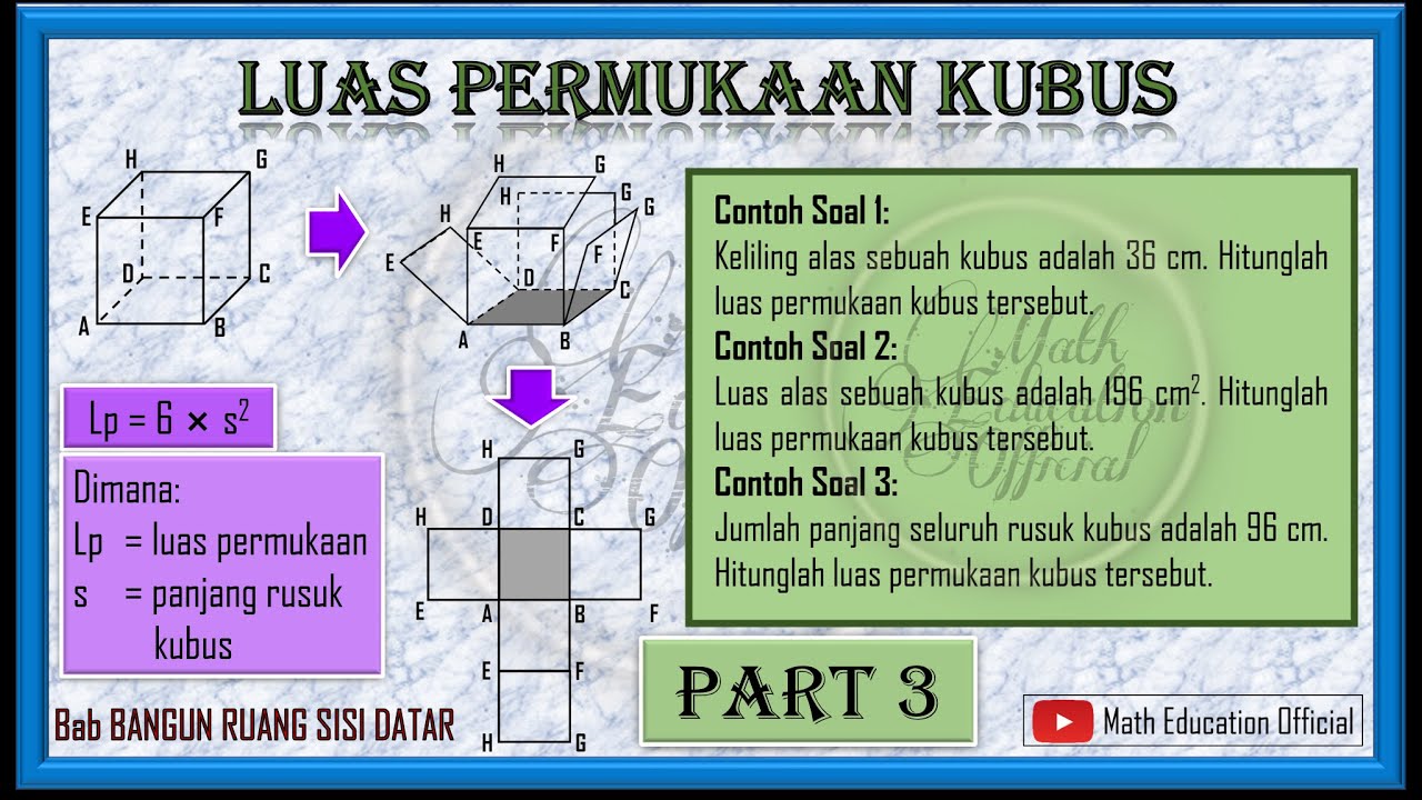 (PART 3) Menghitung Luas Permukaan Bangun Ruang Kubus Jika Diketahui Keliling dan Luas Alas Kubus
