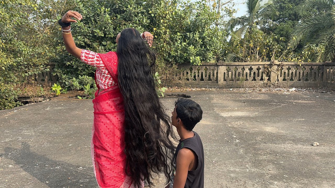 Paru long hair story video || hairplay by male || bengali hairplay story video with Paru