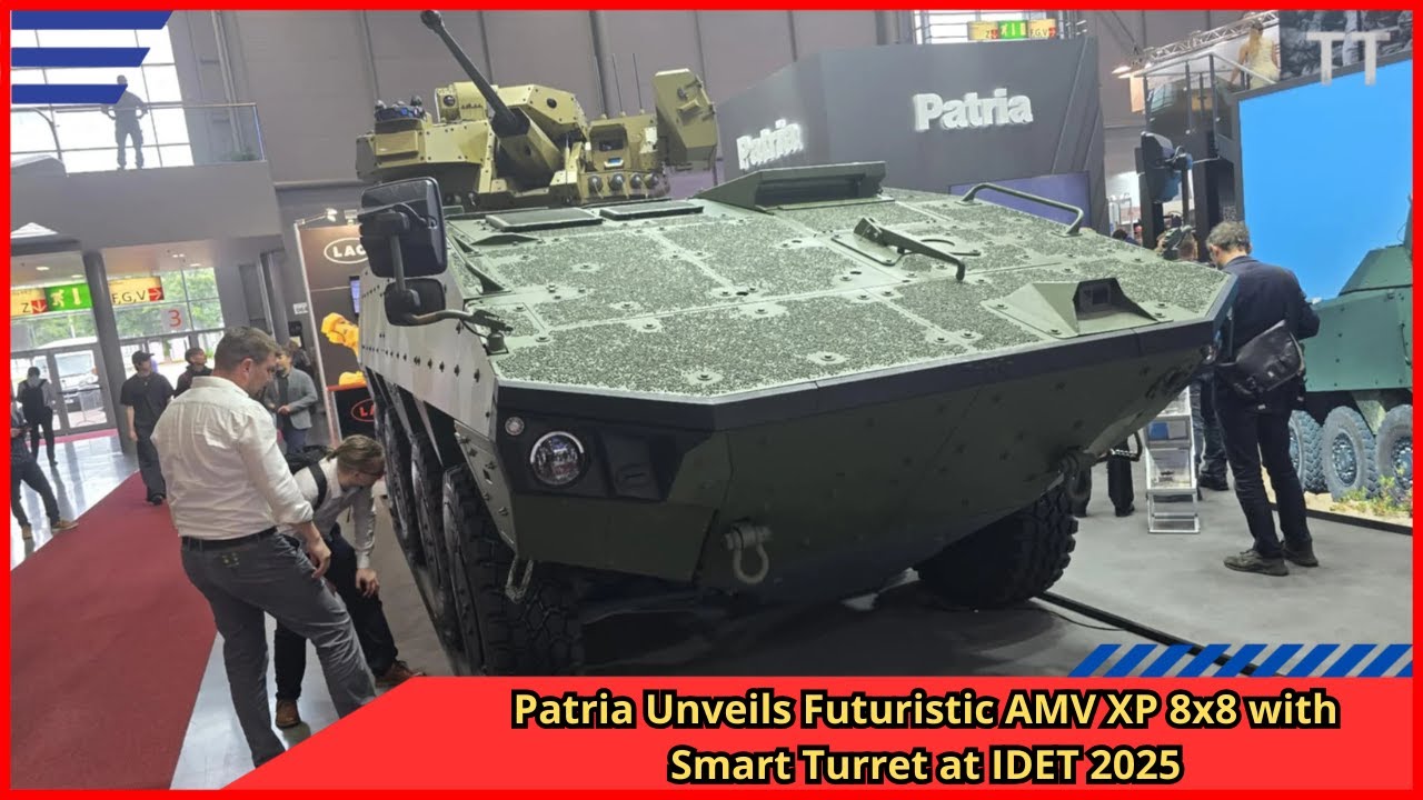 Patria Unveils Futuristic AMV XP 8x8 with Smart Turret at IDET 2025