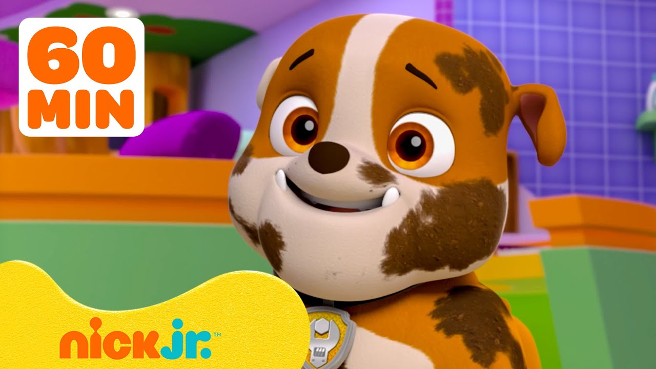 PAW Patrol Rubble's Funniest & Silliest Rescues! w/ Chase, Marshall & Skye | 1 Hour | Rubble & Crew