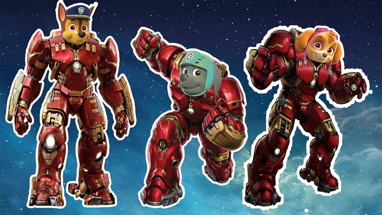 Paw Patrol Transforms Into Hulkbuster - Paw Patrol Finger Family Nursery Rhymes