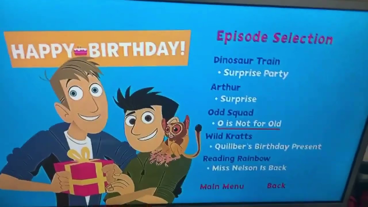 PBS Kids Ryan T Happy Birthday Menu