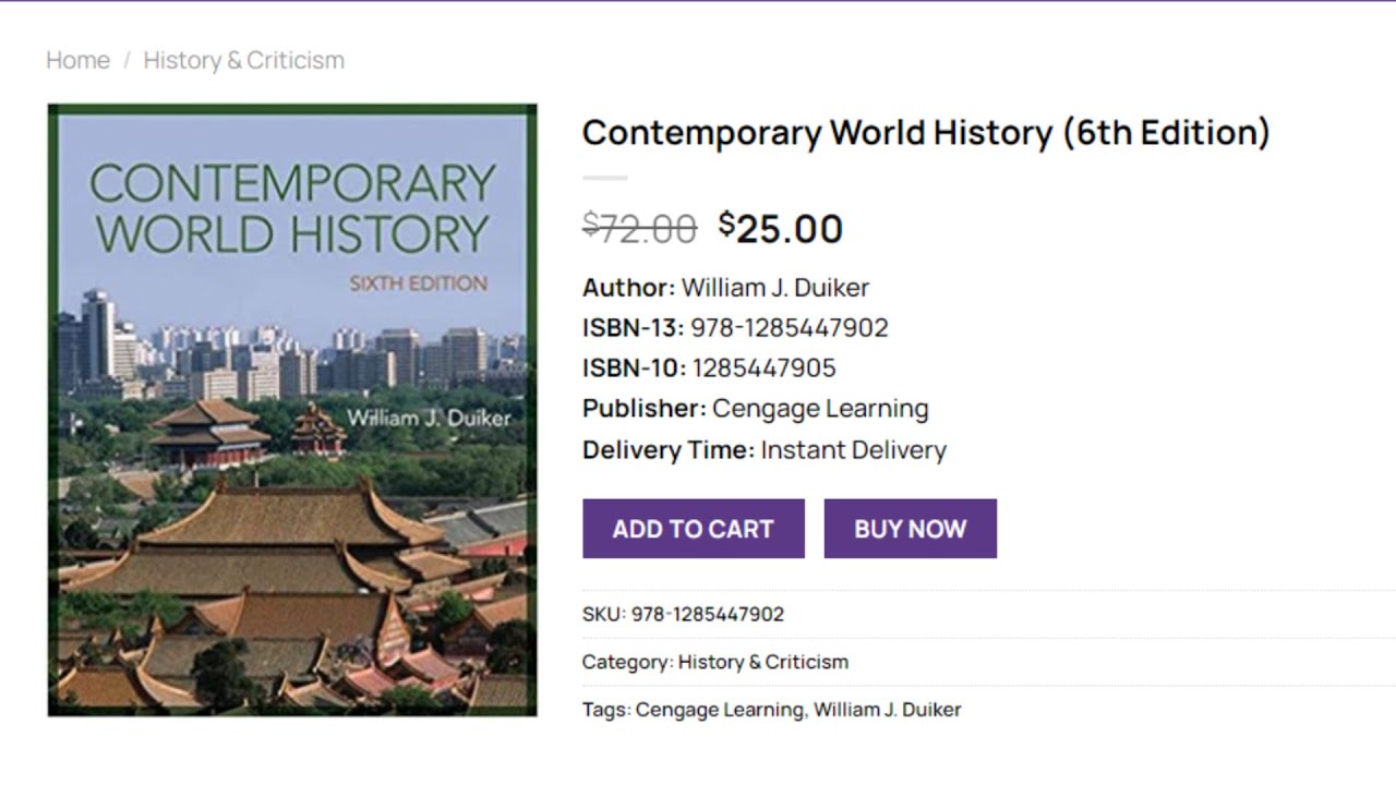 (PDF) Contemporary World History (6th Edition) - Price $25 | eBook
