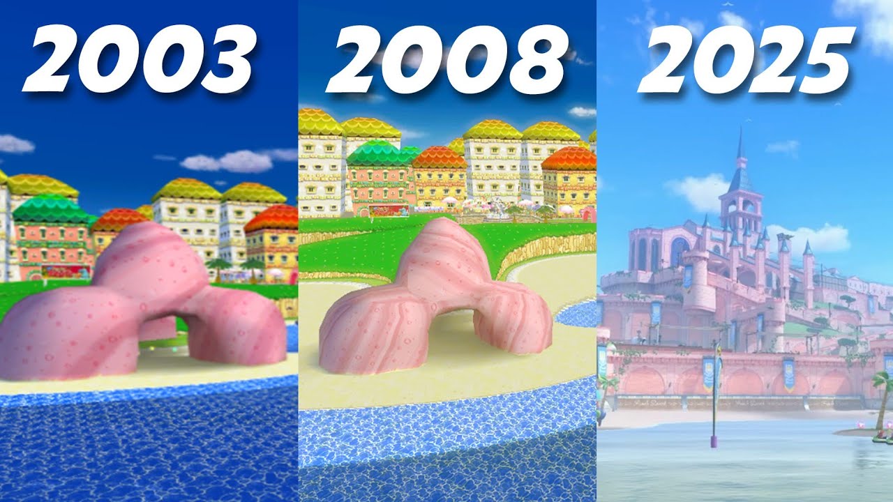 Peach Beach Evolution in Mario Kart (2003 - 2025)