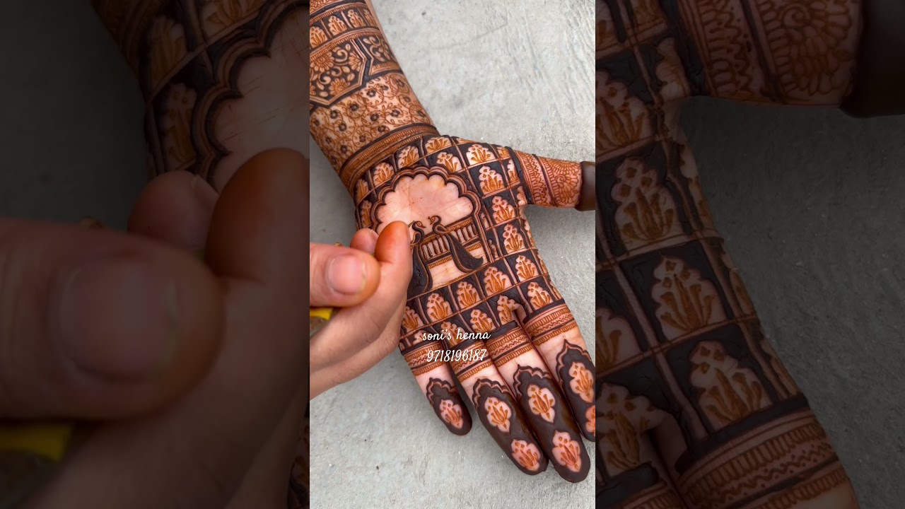 Peacocks semi bridal mehndi design by soni’s henna #mehndi #youtubeshorts