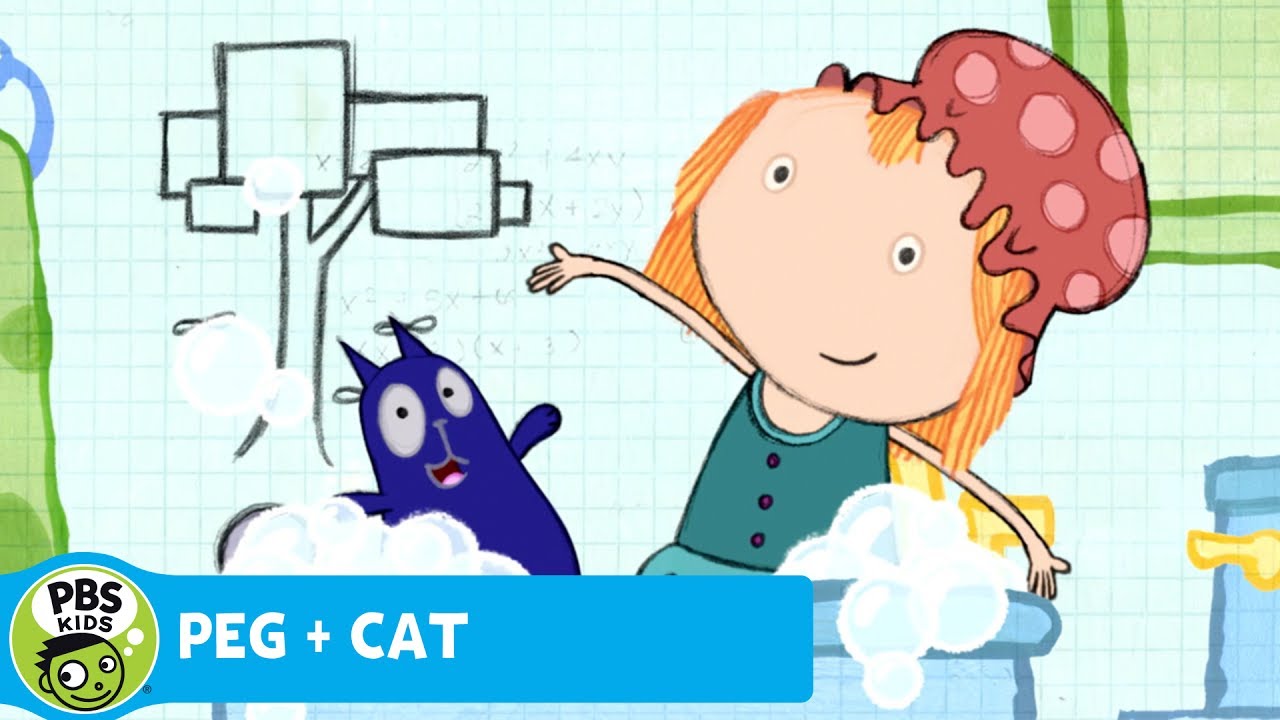 PEG + CAT | Math in the Bath - Vertical and Horizontal Cylinders | PBS KIDS