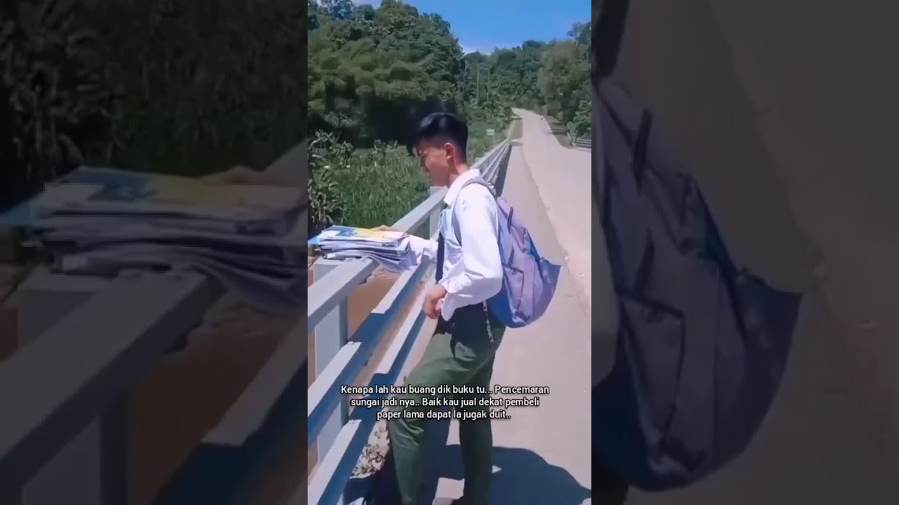 Pelajar Lepasan SPM Buang Buku Ke dalam Sungai #shorts
