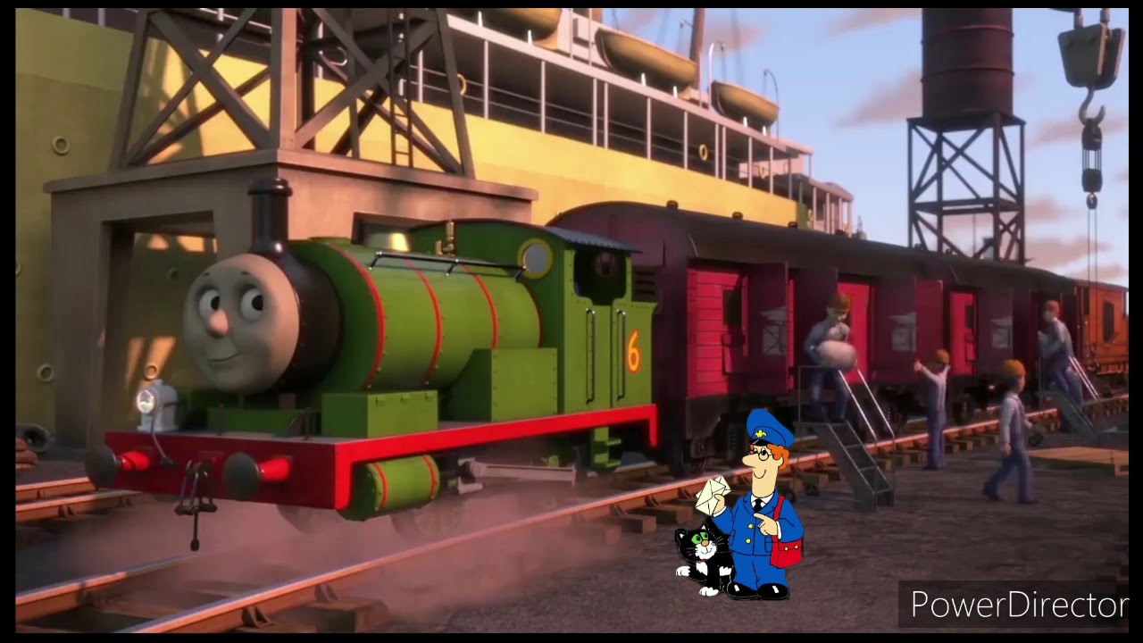 Percy the Green Saddle Tank Engine meets Postman Pat & Jess the Cat