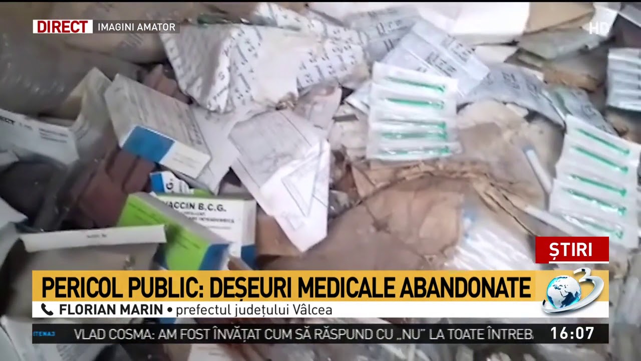 Pericol public în Râmnicu Vâlcea. Mai multe deșeuri medicale au fost găsite într-o clădire ab