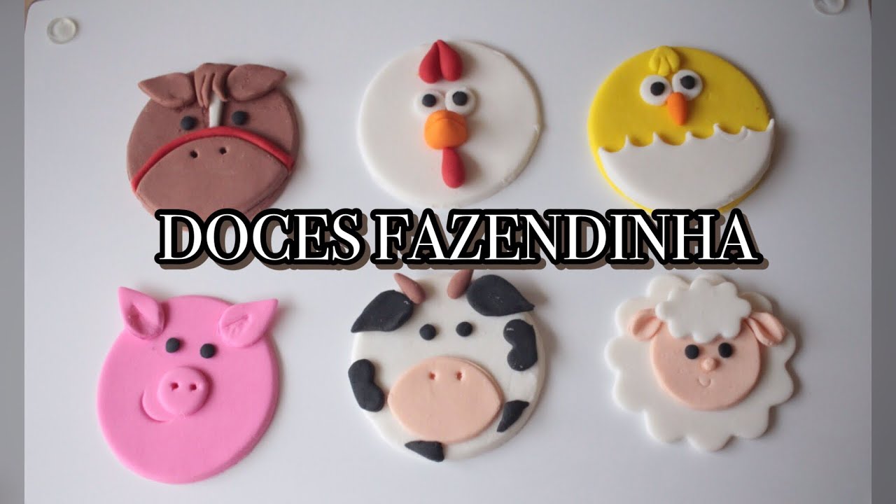 PERSONALIZANDO DOCES TEMA FAZENDINHA - VACA, CAVALO, PORCO, GALO, OVELINHA E PINTINHO