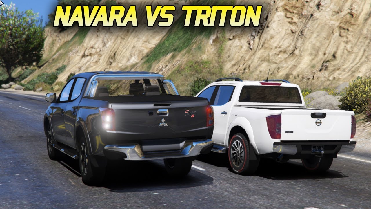 Pertarungan Sengit Nissan Navara Vs Strada Triton Gta 5