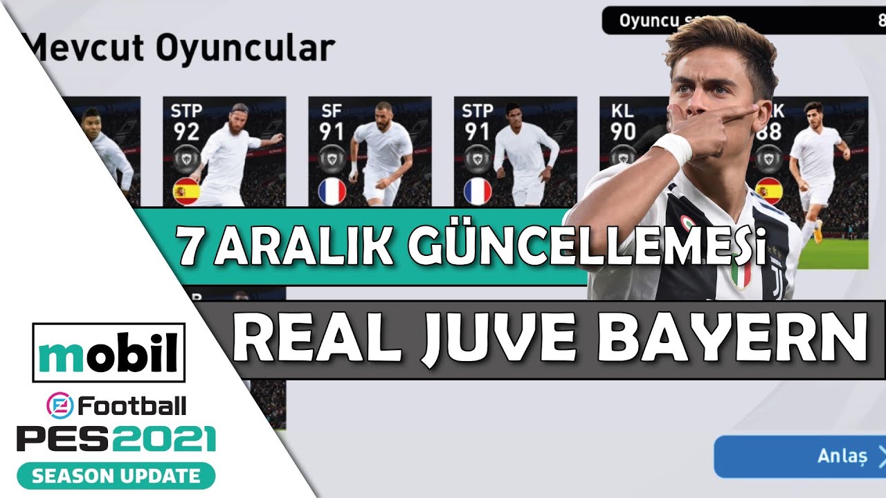 PES 2021 MOBİLE 7 ARALIK GÜNCELLEMESİ BEDAVA DYBALA