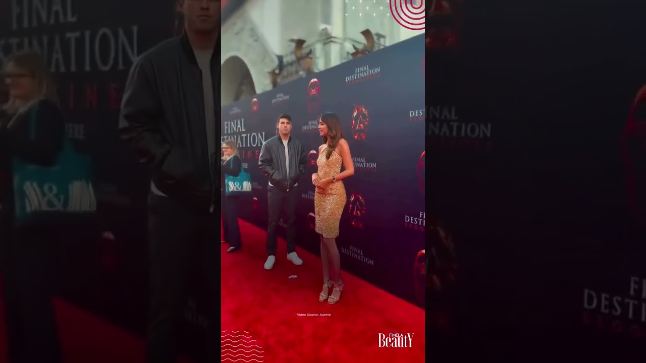 Pesona Glamor Aurelie Moeremans Anggun di Premiere Film Final Destination, Kenakan Dress Emas di Deb