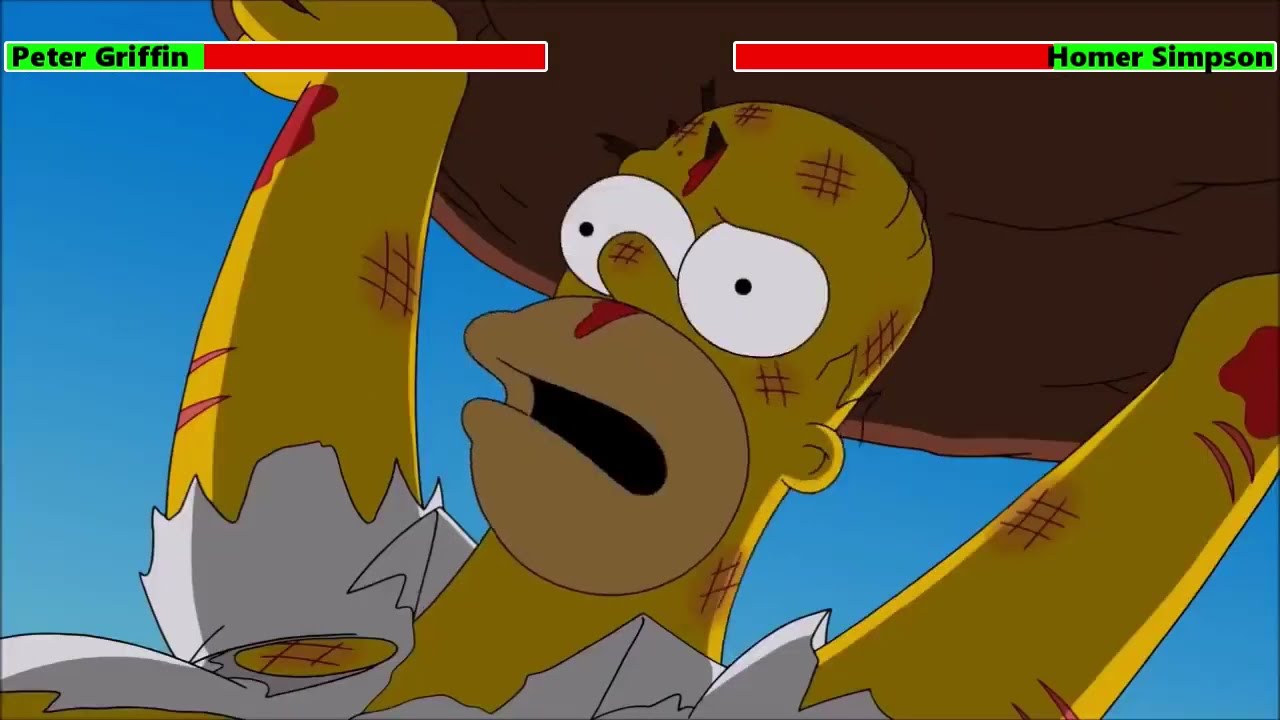 Peter Griffin vs. Homer Simpson with healthbars 2/2