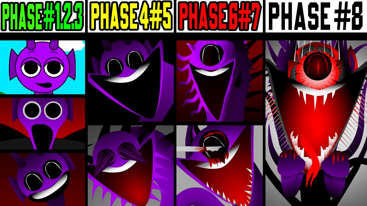 Phase 1-2 VS Phase 3 VS Phase 4 VS Phase 5 VS Phase 6 VS Phase 7 VS Phase 8 in Incredibox Sprunki!
