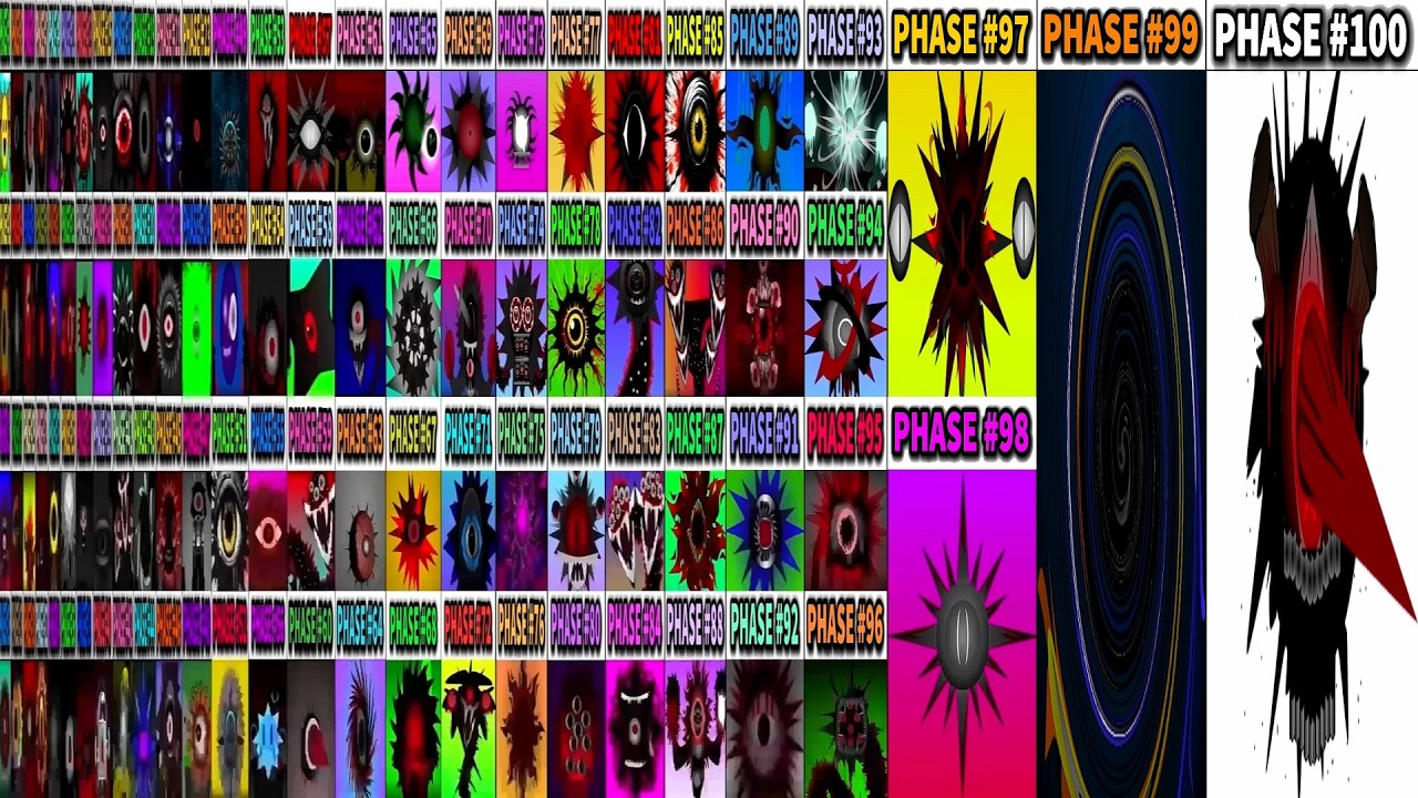 Phase 1-2-3-4 VS Phase 5 VS Phase 6  VS Phase 7 VS Phase 8 VS Phase 9-100 in Incredibox Sprunki!