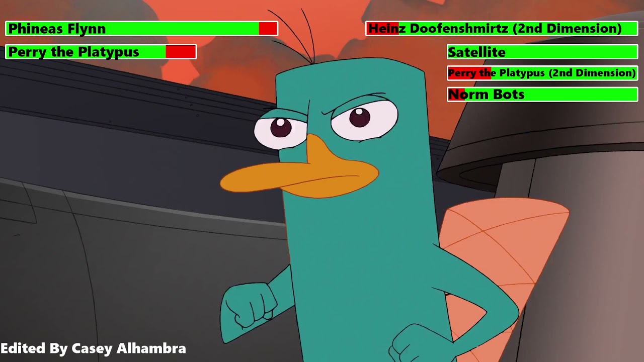 Phineas and Ferb the Movie: Across the 2nd Dimension (2011) Final Battle with healthbars