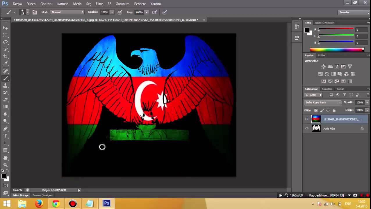 Photoshop Dersleri Qartal bayraq duzeltmek