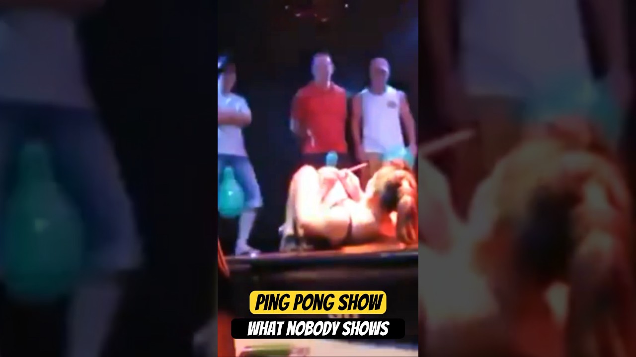 Ping pong show in Thailand, girls blow the balloons with her p…. #thailand