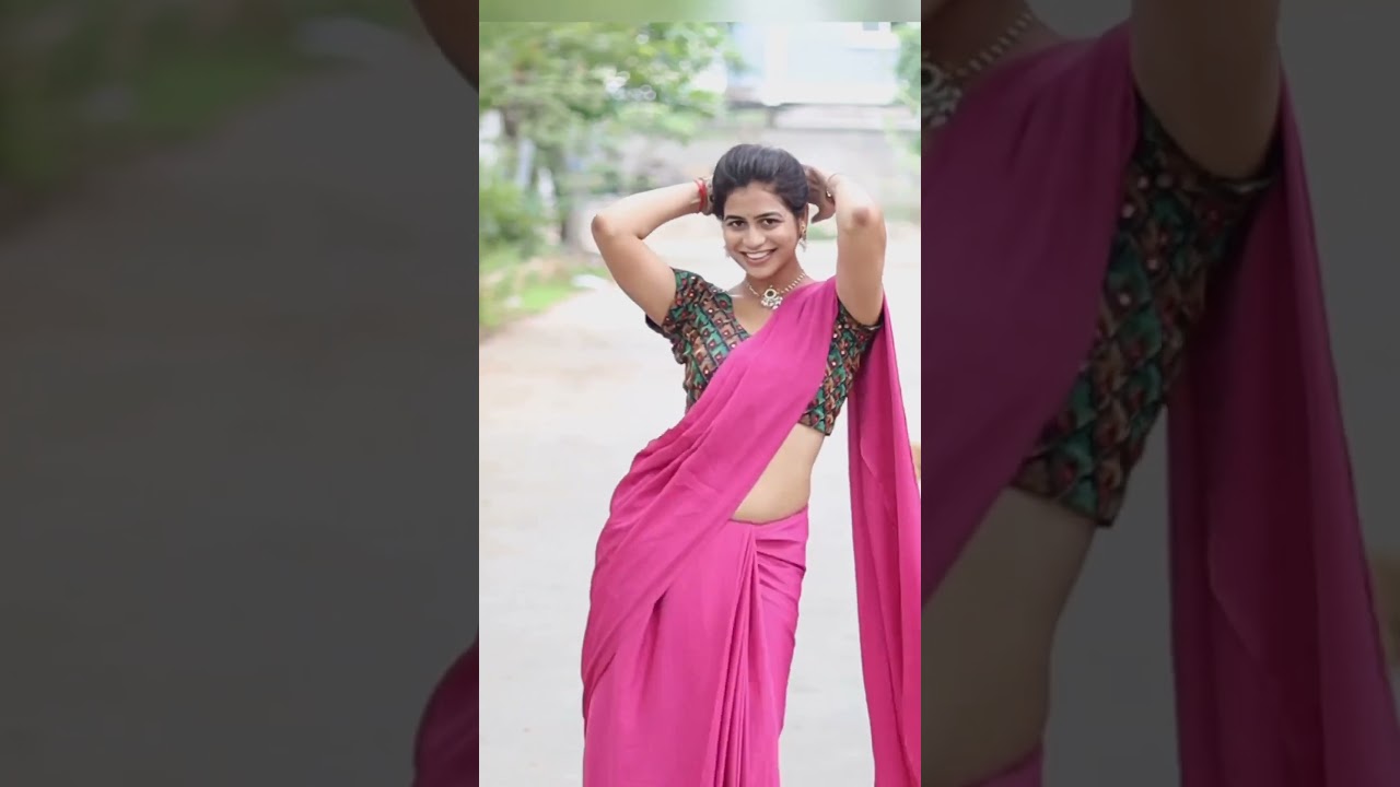 Pink saree hot sexy boot shake dance