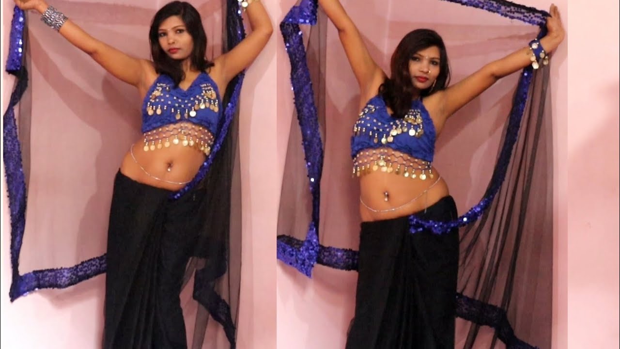 PinkiTiwari posing for a photoshoot dancing with a net saree V.P-32
