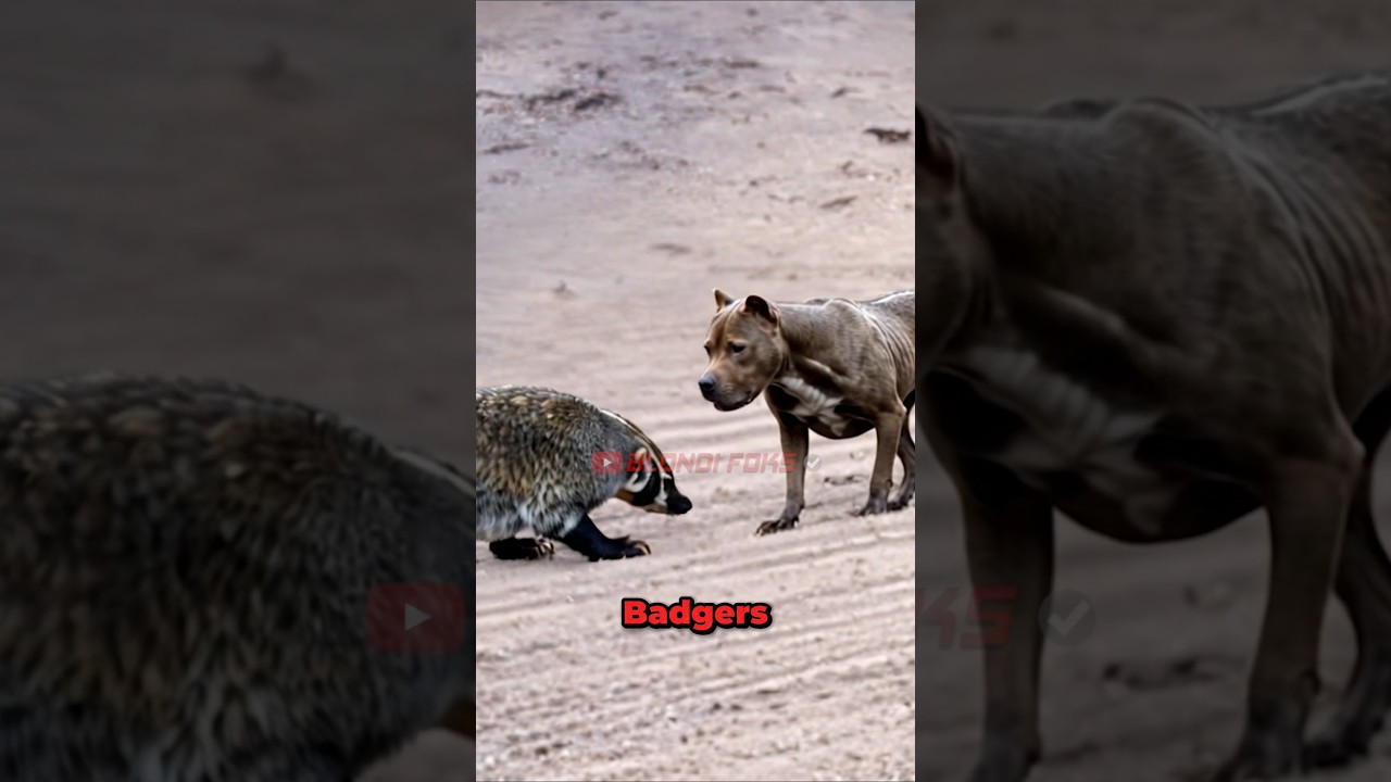 Pitbull VS Honey Badger Face to Face in The Wild! #pitbull #apbt #honeybadger