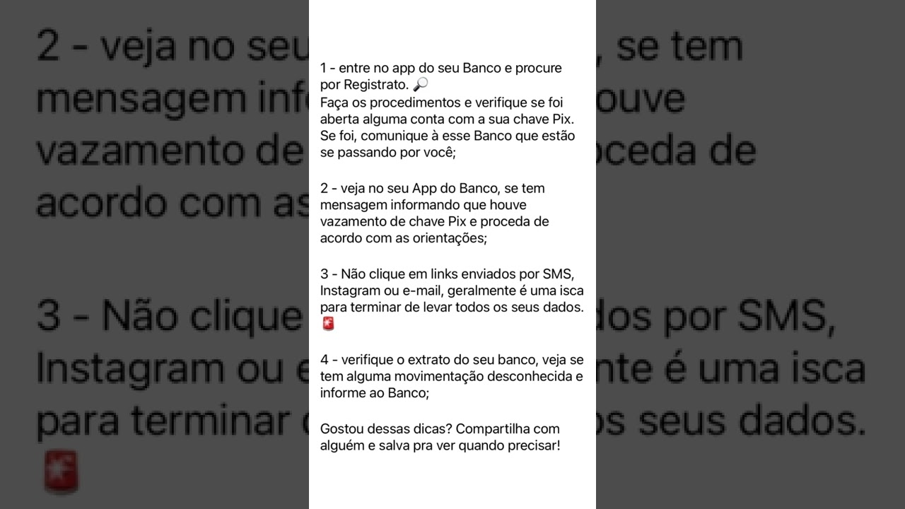 Pix vazado. Saiba o que fazer!