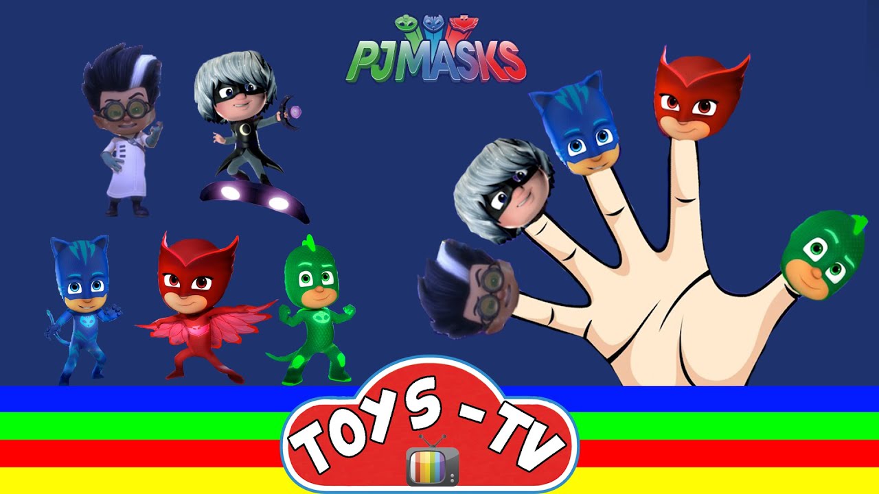 Pj Masks Finger Family Catboy & Gekko & Luna Girl & Romeo & Owlette Nursery Rhymes For Kids