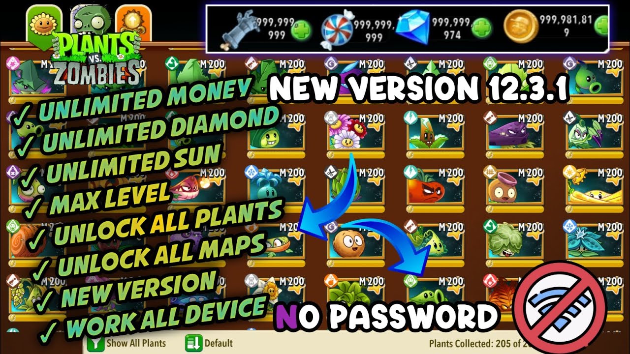 PLANTS VS ZOMBIES 2 MOD APK V12.3.1 LATEST VERSION || UNLOCK ALL PLANTS & UNLIMITED MONEY