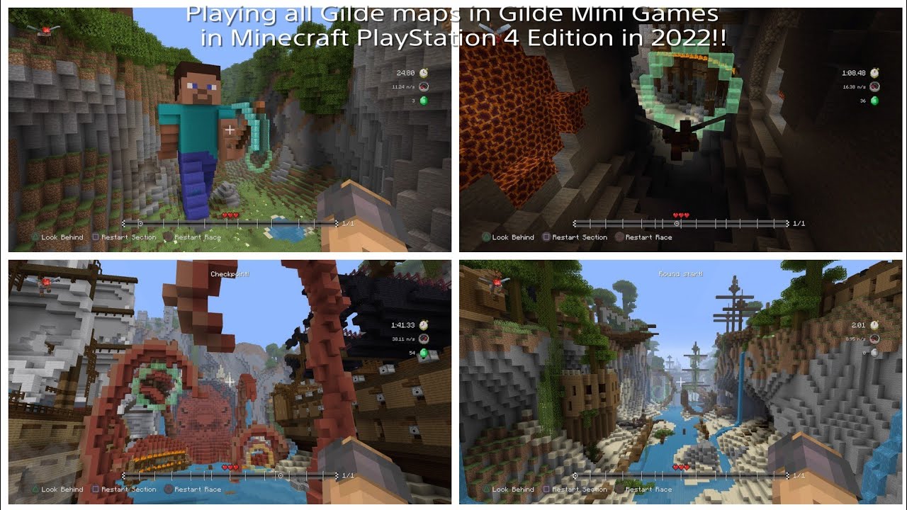 Playing all Glide Mini Game Maps in Minecraft PlayStation 4 Edition in 2022!!