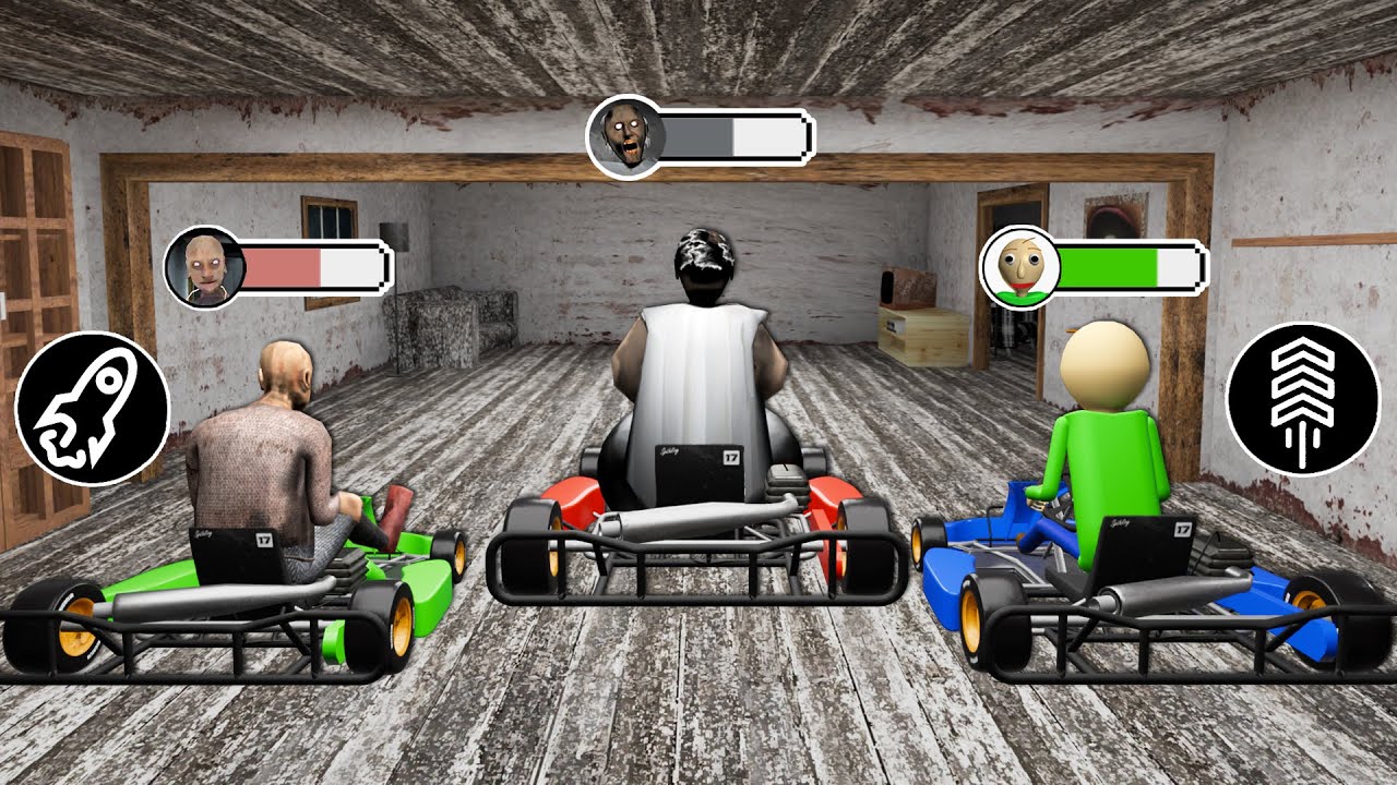 Playing as Granny Family on Kart Machines | NEW Mod Granny - Gameplay Animation (p.54)