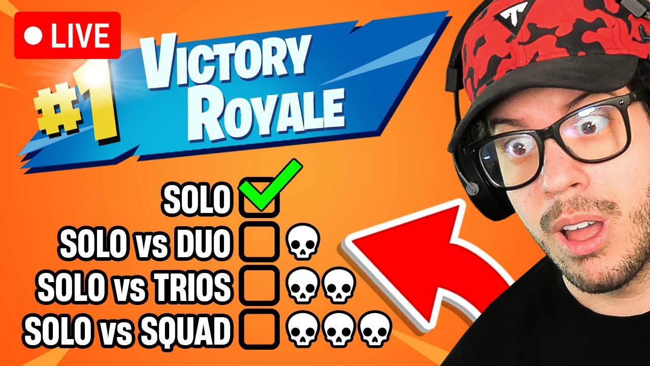 PLAYING FORTNITE UNTIL I WIN SOLO vs DUO/TRIO/SQUADS! (Season 2)