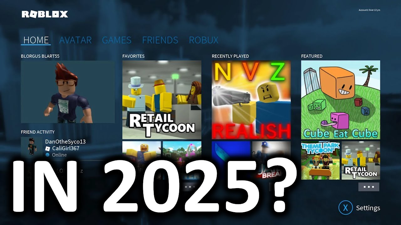 Playing the 2016 Roblox Xbox UI in 2025?