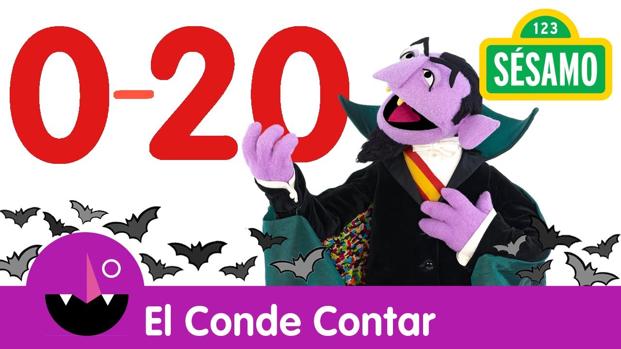 Plaza Sésamo: 20 minutos contando con el Conde Contar del 0 al 20.
