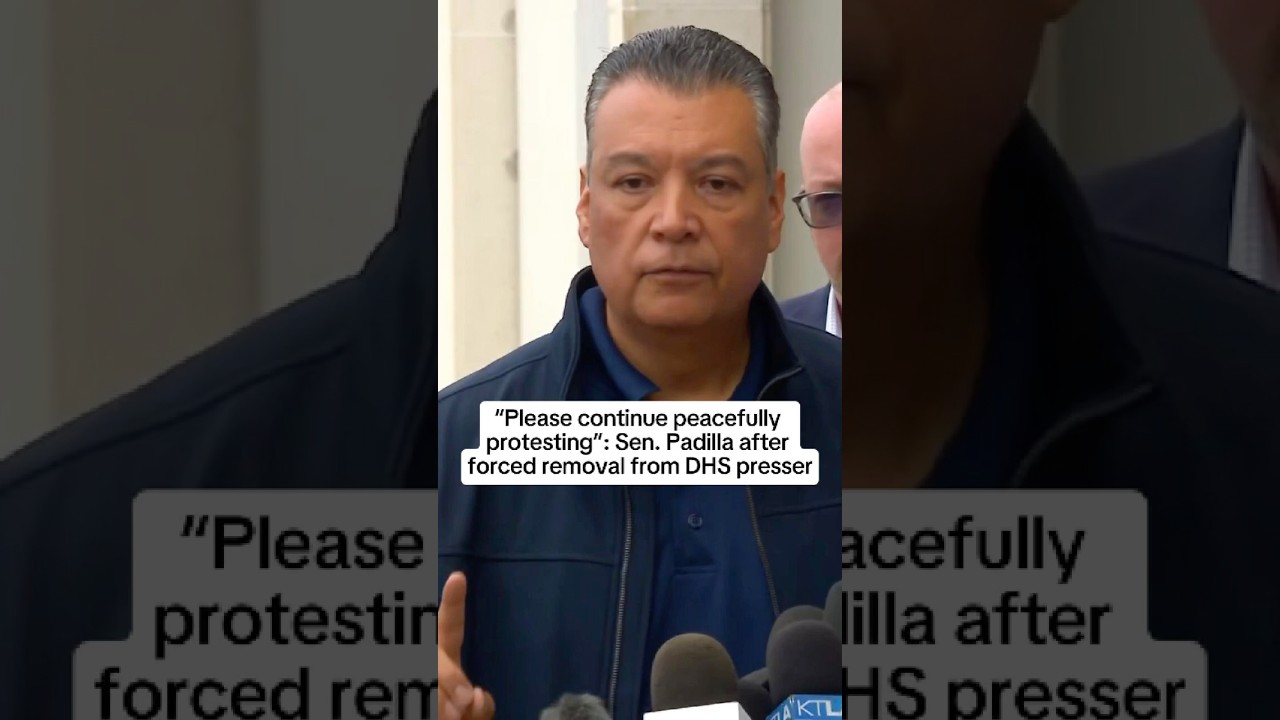 'Please continue peacefully protesting': Sen. Padilla after forced removal from DHS presser